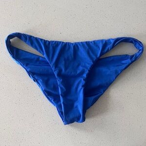 bright neon blue hi cut cheeky bikini